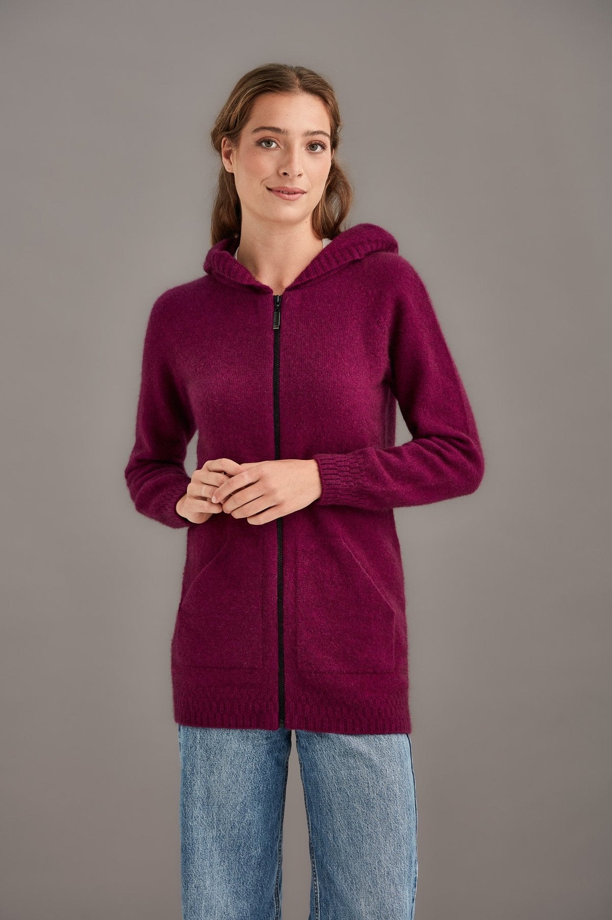 Stepped Stitch Possum Merino Hoodie