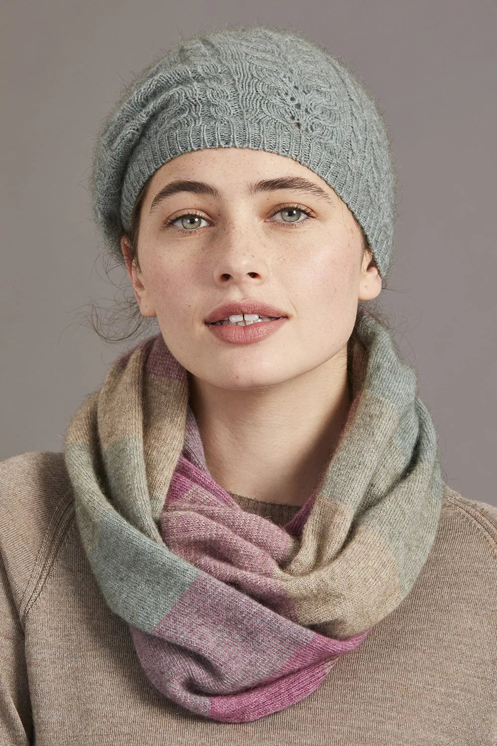 Cable Possum Merino Beret