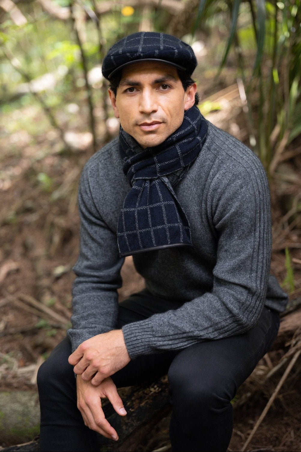 Check Pattern Possum Merino Cheesecutter