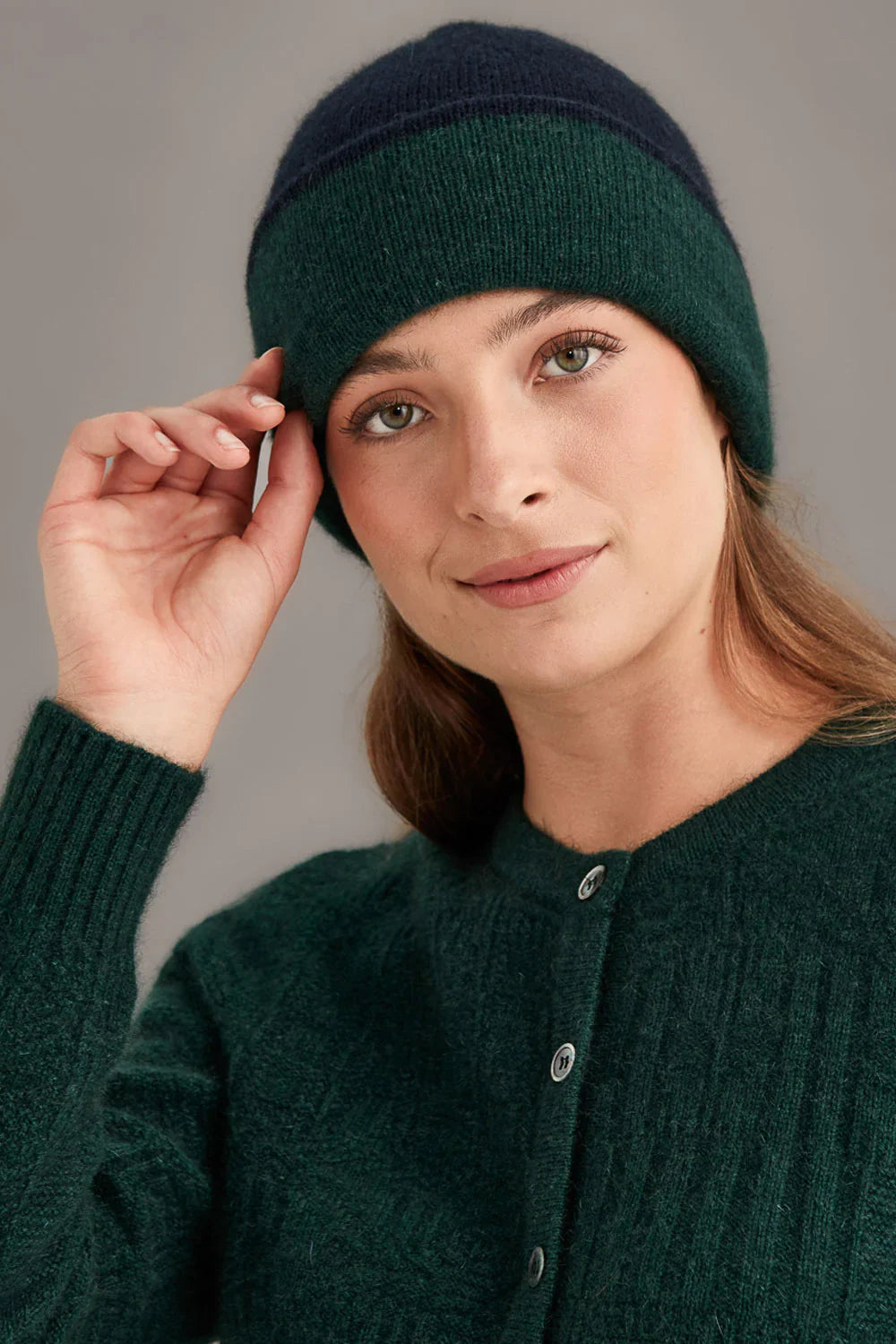 Two Tone Possum Merino Beanie