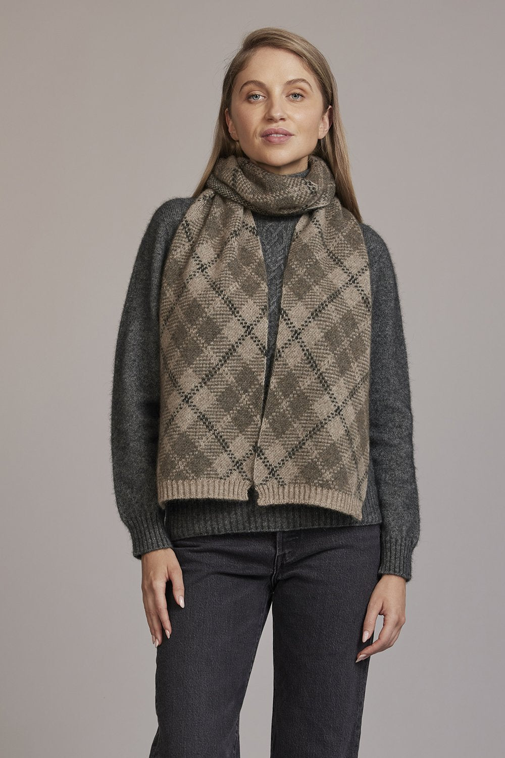 Tartan Possum Merino Scarf