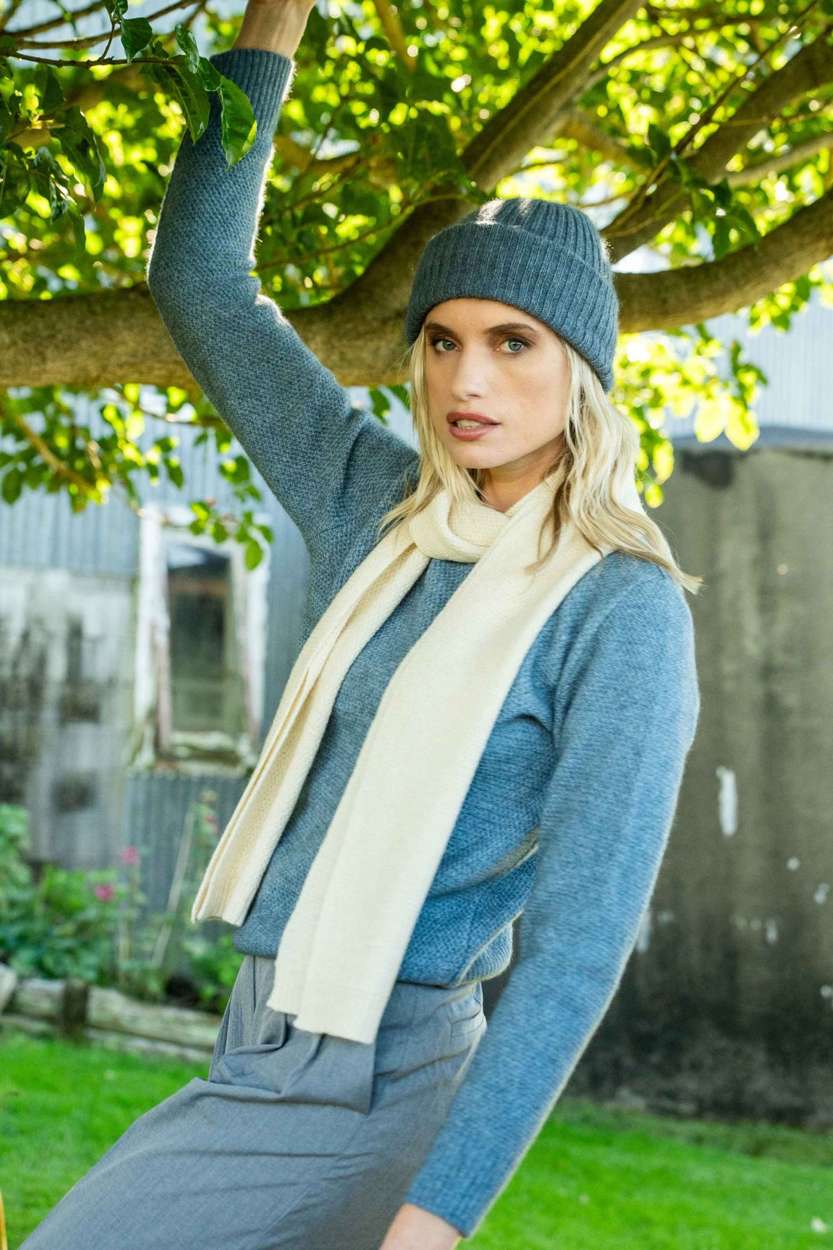 Moss Stitch Plated Possum Merino Jumper