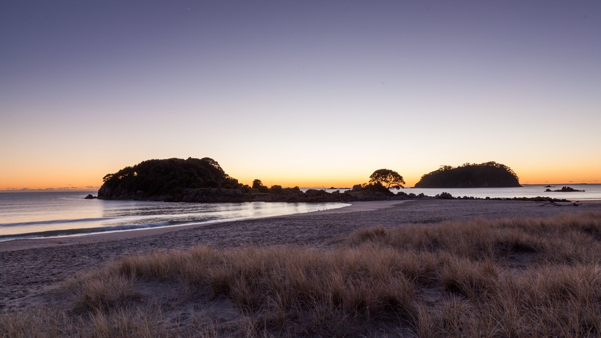Mount Maunganui beach at sunset