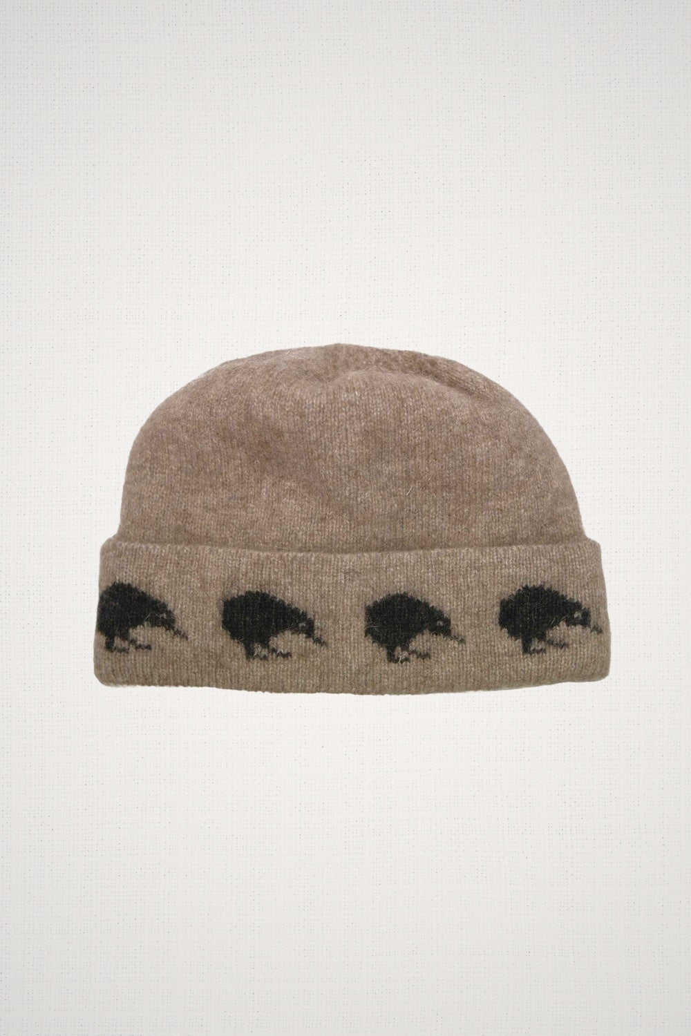Kiwi Possum Merino Beanie in Mocha by Koru on a white background