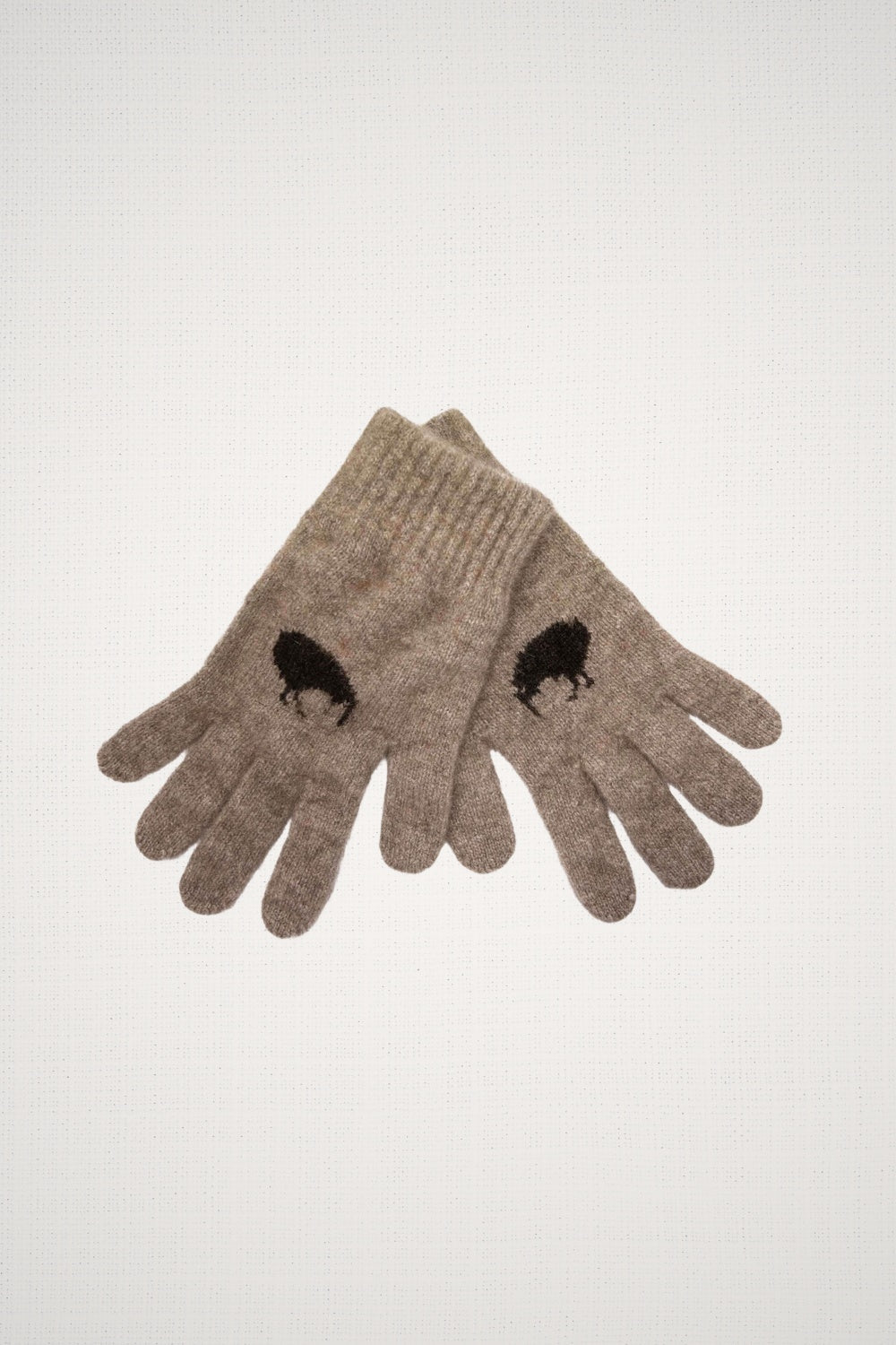 Kiwi Possum Merino Gloves in Mocha by Koru on a white background